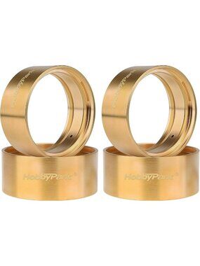 Brass Beadlock Rings & Wheel Weights for 1.9" RC Crawler Rims - 4PCS (Gold)